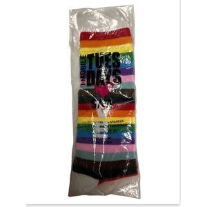 T-Mobile Tuesday LOVE Pride Socks LGBTQIA Rainbow‎ Multi-Color Small Med BPQ-B